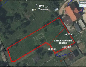 Działka na sprzedaż, Iławski Zalewo Śliwa, 60 000 zł, 600 m2, SCT-GS-55