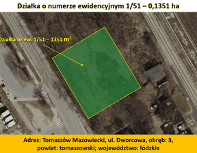 Działka na sprzedaż, Tomaszowski (Pow.) Tomaszów Mazowiecki Dworcowa, 120 000 zł, 1351 m2, 182