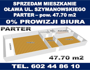 Mieszkanie na sprzedaż, Oławski (Pow.) Oława Karola Szymanowskiego, 374 445 zł, 47,7 m2, 516