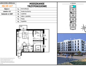 Mieszkanie na sprzedaż, Bielski (pow.) Czechowice-Dziedzice (gm.) Stawowa, 383 861 zł, 48,59 m2, 1.3