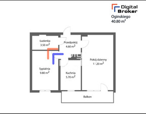 Mieszkanie na sprzedaż, Warszawa M. Warszawa Targówek Michała Kleofasa Ogińskiego, 450 000 zł, 40,8 m2, KNG-MS-5355