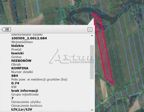 Działka na sprzedaż, Łowicki Nieborów Kompina, 55 000 zł, 7400 m2, AX012304