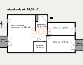 Mieszkanie na sprzedaż, Wrocław Psie Pole Poświętne Kamieńskiego Henryka Michała, 890 040 zł, 74,69 m2, 37418