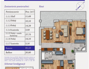 Mieszkanie na sprzedaż, Wielicki Wieliczka Dębowa, 833 980 zł, 85,1 m2, OF955514