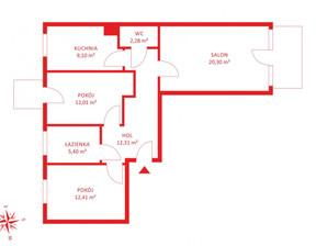 Mieszkanie na sprzedaż, Gdańsk Nowe Ujeścisko Mariana Kołodzieja, 899 000 zł, 72,62 m2, PH622416