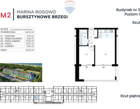 Mieszkanie na sprzedaż, Gryficki Trzebiatów Rogowo, 672 100 zł, 44,76 m2, 198/13467/OMS