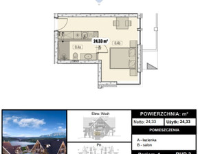 Kawalerka na sprzedaż, Nowotarski Czorsztyn Kluszkowce Piękna, 678 807 zł, 24,33 m2, 422/2680/OMS