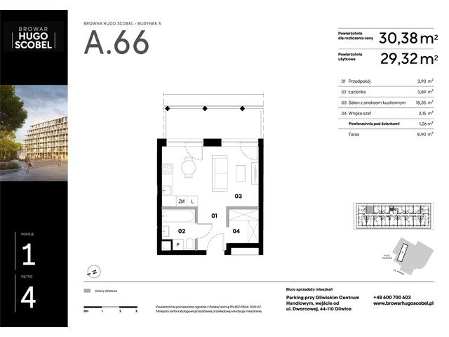 Mieszkanie w inwestycji Browar Hugo Scobel, symbol A.66 » nportal.pl