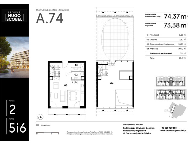Mieszkanie w inwestycji Browar Hugo Scobel, symbol A.74 » nportal.pl