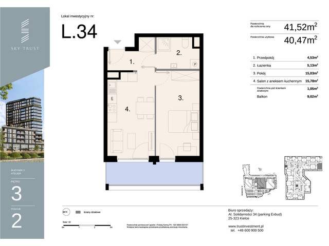 Mieszkanie w inwestycji Sky Trust etap II, symbol L34 » nportal.pl