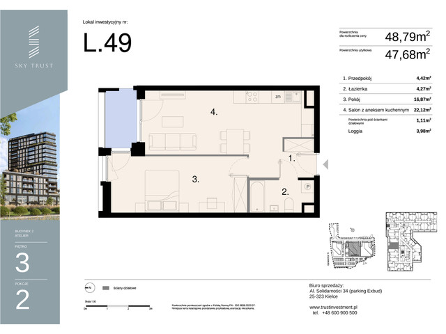 Mieszkanie w inwestycji Sky Trust etap II, symbol L49 » nportal.pl
