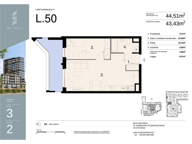 Mieszkanie w inwestycji Sky Trust etap II, symbol L50 » nportal.pl