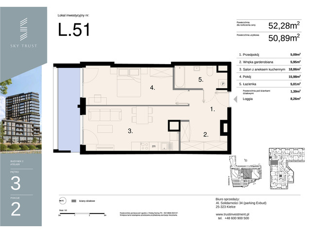 Mieszkanie w inwestycji Sky Trust etap II, symbol L51 » nportal.pl