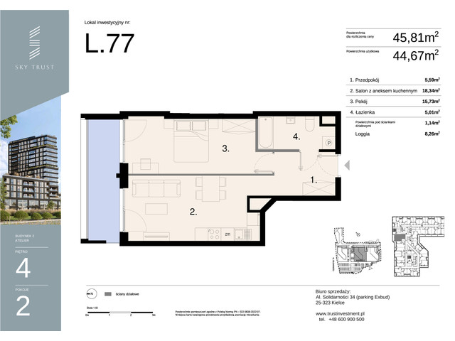 Mieszkanie w inwestycji Sky Trust etap II, symbol L77 » nportal.pl