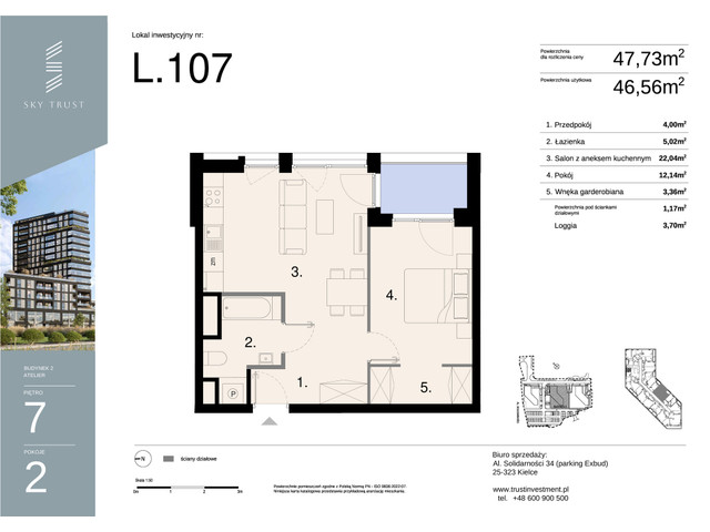 Mieszkanie w inwestycji Sky Trust etap II, symbol L107 » nportal.pl