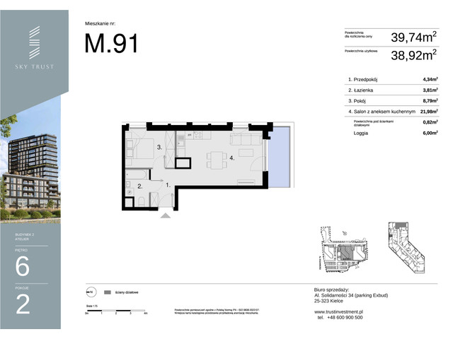 Mieszkanie w inwestycji Sky Trust etap II, symbol M91 » nportal.pl