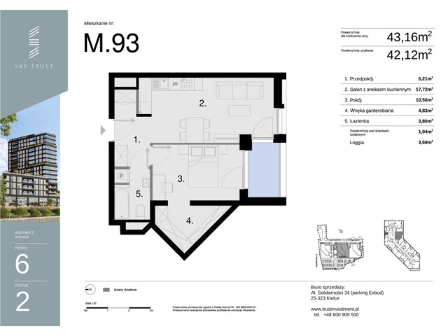 Mieszkanie w inwestycji Sky Trust etap II, symbol M93 » nportal.pl