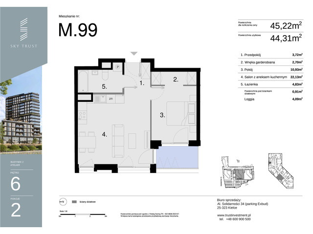 Mieszkanie w inwestycji Sky Trust etap II, symbol M99 » nportal.pl