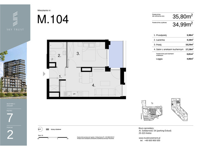 Mieszkanie w inwestycji Sky Trust etap II, symbol M104 » nportal.pl