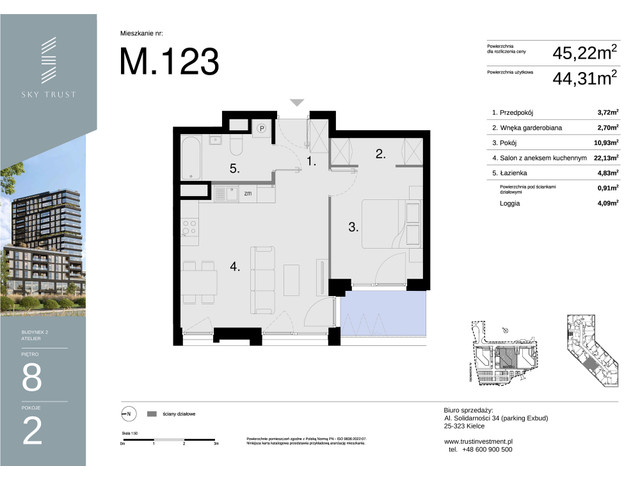 Mieszkanie w inwestycji Sky Trust etap II, symbol M123 » nportal.pl