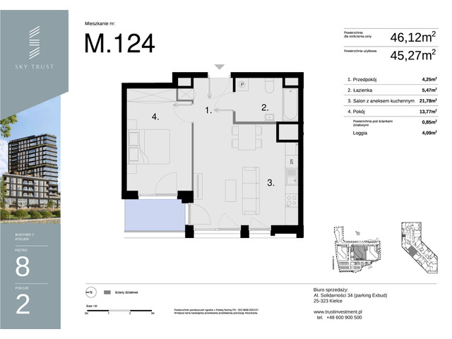 Mieszkanie w inwestycji Sky Trust etap II, symbol M124 » nportal.pl