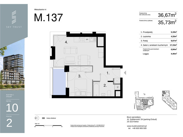 Mieszkanie w inwestycji Sky Trust etap II, symbol M137 » nportal.pl