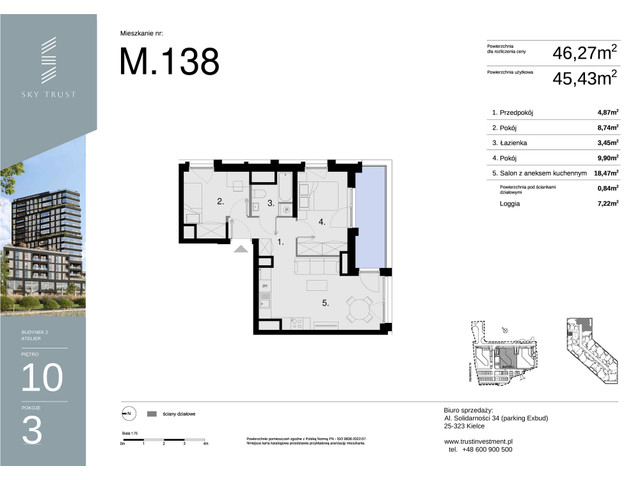 Mieszkanie w inwestycji Sky Trust etap II, symbol M138 » nportal.pl