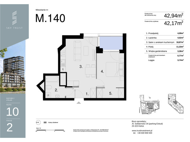 Mieszkanie w inwestycji Sky Trust etap II, symbol M140 » nportal.pl