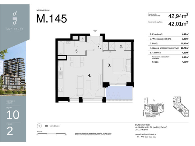 Mieszkanie w inwestycji Sky Trust etap II, symbol M145 » nportal.pl