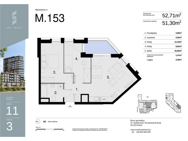 Mieszkanie w inwestycji Sky Trust etap II, symbol M153 » nportal.pl