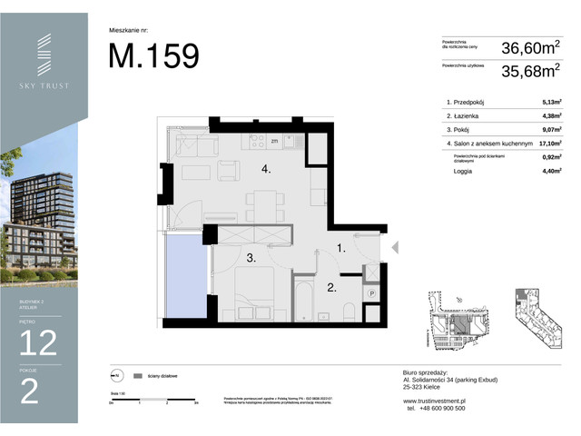 Mieszkanie w inwestycji Sky Trust etap II, symbol M159 » nportal.pl