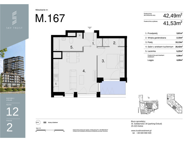 Mieszkanie w inwestycji Sky Trust etap II, symbol M167 » nportal.pl