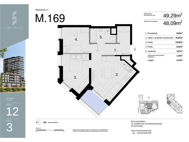 Mieszkanie w inwestycji Sky Trust etap II, symbol M169 » nportal.pl