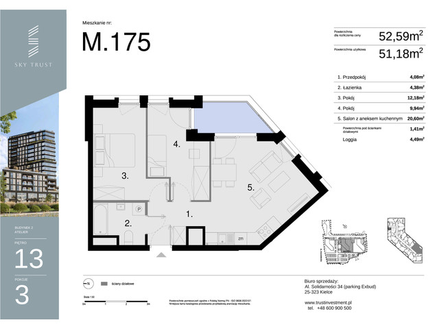 Mieszkanie w inwestycji Sky Trust etap II, symbol M175 » nportal.pl