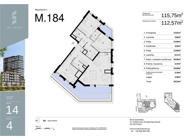 Mieszkanie w inwestycji Sky Trust etap II, symbol M184 » nportal.pl