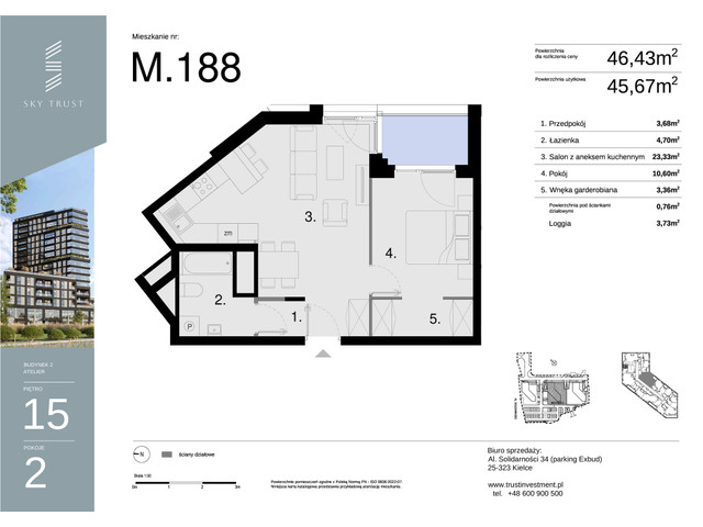 Mieszkanie w inwestycji Sky Trust etap II, symbol M188 » nportal.pl