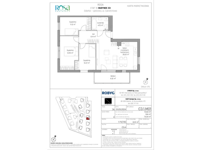 Mieszkanie w inwestycji Rosa Residence, symbol C3.1M01 » nportal.pl