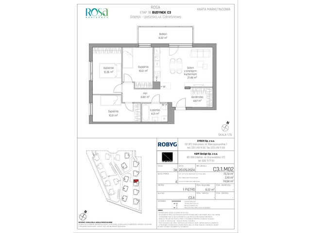 Mieszkanie w inwestycji Rosa Residence, symbol C3.1M02 » nportal.pl