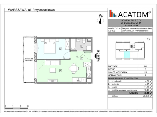 Mieszkanie w inwestycji Wawer Go 2.p, symbol D1_M25 » nportal.pl