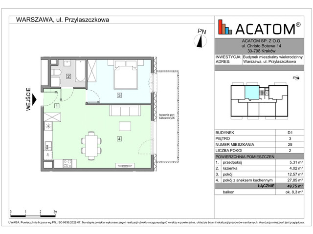 Mieszkanie w inwestycji Wawer Go 2.p, symbol D1_M28 » nportal.pl