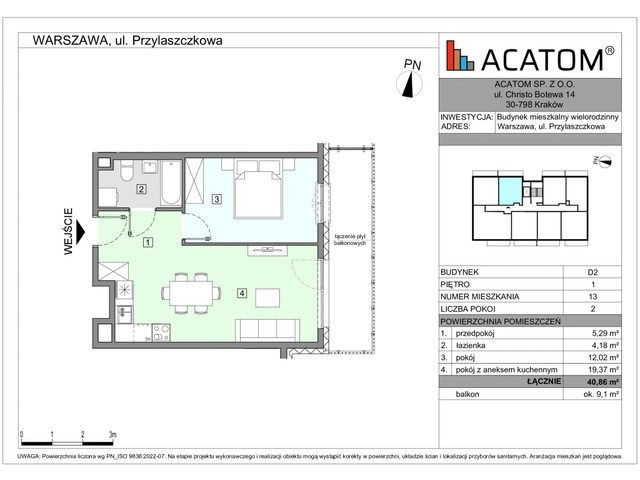 Mieszkanie w inwestycji Wawer Go 2.p, symbol D2_M13 » nportal.pl