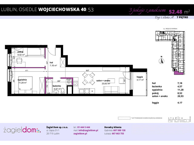 Mieszkanie w inwestycji WOJCIECHOWSKA SQUARE, symbol WJ-E1-LM-53 » nportal.pl