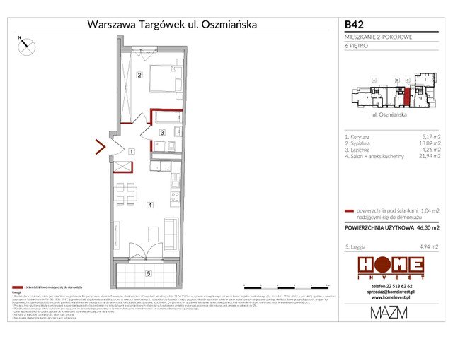 Mieszkanie w inwestycji Apartamenty Oszmiańska II, symbol B42 » nportal.pl