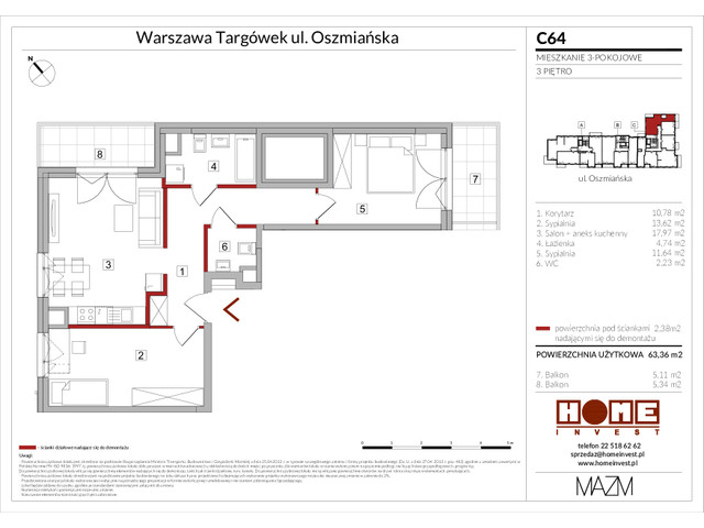 Mieszkanie w inwestycji Apartamenty Oszmiańska II, symbol C64 » nportal.pl