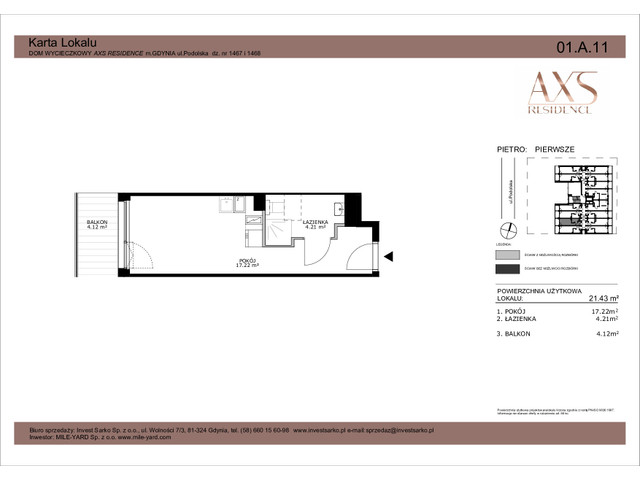 Mieszkanie w inwestycji AXS Residence, symbol 01.A.11 » nportal.pl