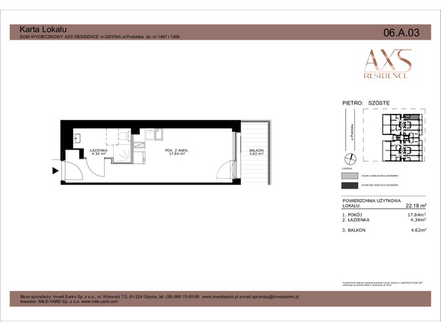 Mieszkanie w inwestycji AXS Residence, budynek Rezerwacja, symbol 06.A.03 » nportal.pl