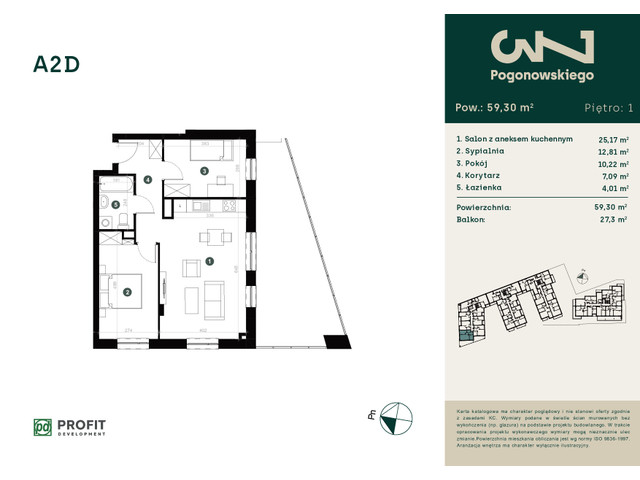 Mieszkanie w inwestycji Pogonowskiego, symbol A-2D » nportal.pl