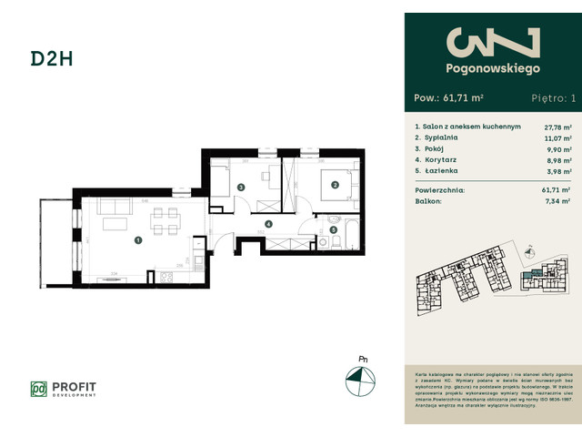Mieszkanie w inwestycji Pogonowskiego, symbol D-2H » nportal.pl