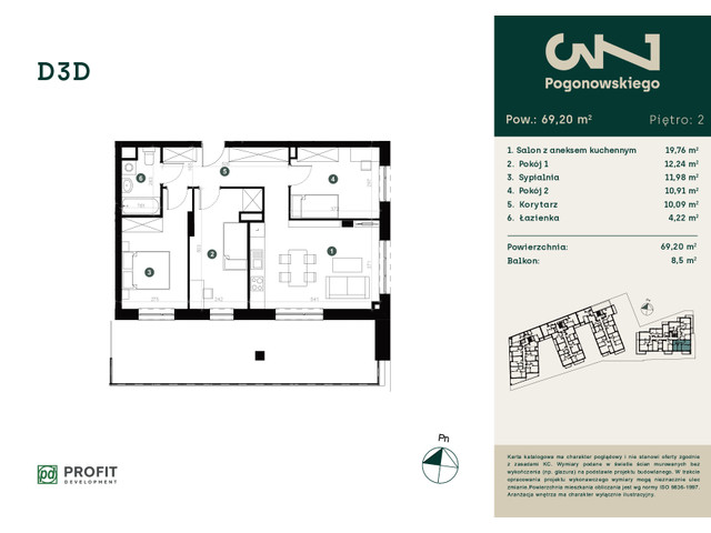 Mieszkanie w inwestycji Pogonowskiego, symbol D-3D » nportal.pl
