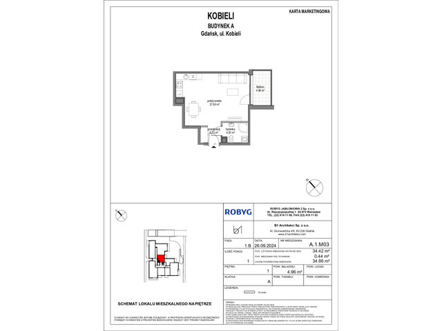 Mieszkanie w inwestycji Kobieli 4, symbol A_1M03 » nportal.pl